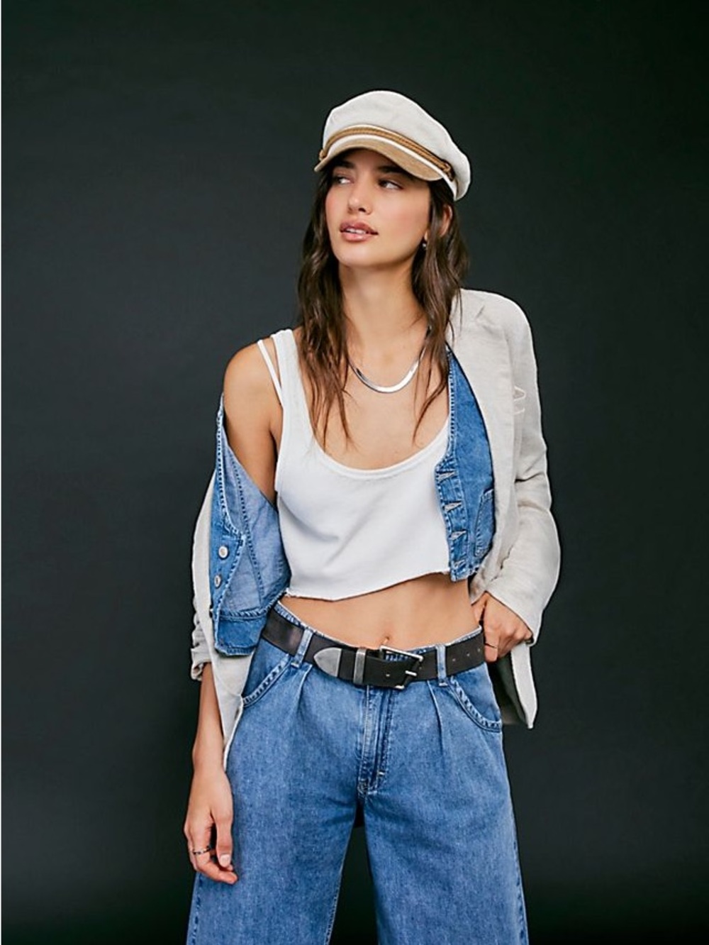 We The Free Heavyweight Micro-Crop Tank Top Raw Distressed Hem Boho Grunge M